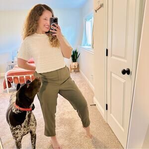 NWT Anthropologie Essential Pull On Trouser Green XL